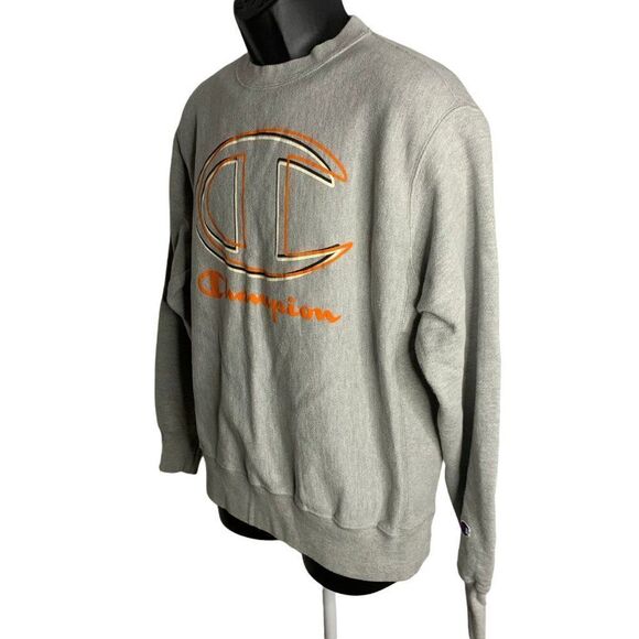 Vintage Champion Reverse Weave Sweatshirt M Grey Fleece Crewneck Pullover - Picture 5 of 7